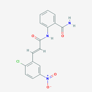 molecular formula C16H12ClN3O4 B2849629 2-[[(E)-3-(2-chloro-5-nitrophenyl)prop-2-enoyl]amino]benzamide CAS No. 1025578-44-2