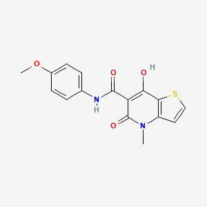 molecular formula C16H14N2O4S B2849633 7-hydroxy-N-(4-methoxyphenyl)-4-methyl-5-oxo-4,5-dihydrothieno[3,2-b]pyridine-6-carboxamide CAS No. 1251556-14-5