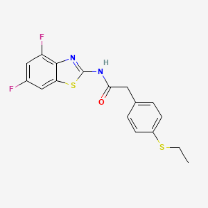 molecular formula C17H14F2N2OS2 B2849636 N-(4,6-difluorobenzo[d]thiazol-2-yl)-2-(4-(ethylthio)phenyl)acetamide CAS No. 941883-39-2