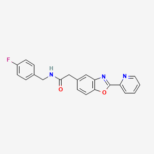 N-(4-fluorobenzyl)-2-[2-(2-pyridinyl)-1,3-benzoxazol-5-yl]acetamide