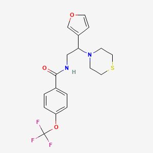 molecular formula C18H19F3N2O3S B2849663 N-(2-(furan-3-yl)-2-thiomorpholinoethyl)-4-(trifluoromethoxy)benzamide CAS No. 2034343-07-0
