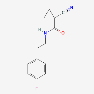 molecular formula C13H13FN2O B2849665 1-cyano-N-(4-fluorophenethyl)cyclopropanecarboxamide CAS No. 1226444-51-4