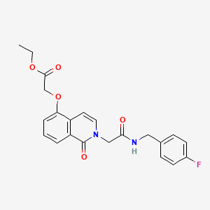 molecular formula C22H21FN2O5 B2849666 Ethyl 2-[2-[2-[(4-fluorophenyl)methylamino]-2-oxoethyl]-1-oxoisoquinolin-5-yl]oxyacetate CAS No. 868224-23-1