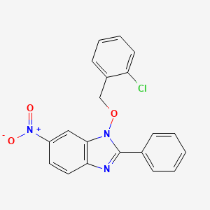 molecular formula C20H14ClN3O3 B2849670 1-[(2-chlorobenzyl)oxy]-6-nitro-2-phenyl-1H-1,3-benzimidazole CAS No. 282523-59-5
