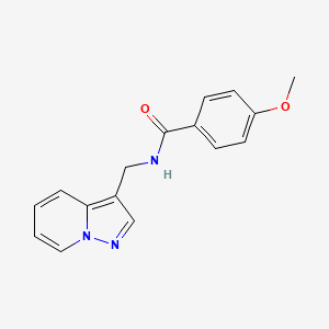 molecular formula C16H15N3O2 B2849673 4-methoxy-N-(pyrazolo[1,5-a]pyridin-3-ylmethyl)benzamide CAS No. 1396878-09-3