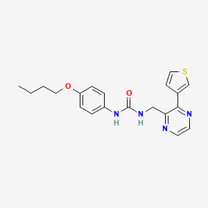 molecular formula C20H22N4O2S B2849676 1-(4-丁氧苯基)-3-((3-(噻吩-3-基)吡嗪-2-基)甲基)脲 CAS No. 2034426-44-1