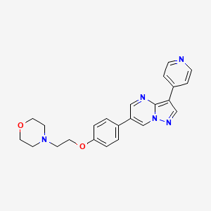 molecular formula C23H23N5O2 B2849679 4-[2-[4-(3-Pyridin-4-ylpyrazolo[1,5-a]pyrimidin-6-yl)phenoxy]ethyl]morpholine CAS No. 597544-21-3