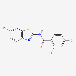 molecular formula C14H7Cl2FN2OS B2849682 2,4-二氯-N-(6-氟-1,3-苯并噻唑-2-基)苯甲酰胺 CAS No. 476297-74-2