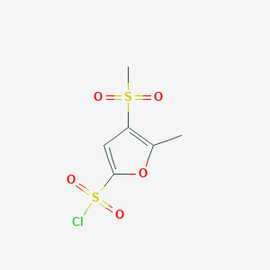 molecular formula C6H7ClO5S2 B2849690 4-Methanesulfonyl-5-methylfuran-2-sulfonyl chloride CAS No. 2225141-16-0