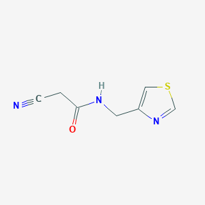 molecular formula C7H7N3OS B2849695 2-cyano-N-[(1,3-thiazol-4-yl)methyl]acetamide CAS No. 1495694-03-5