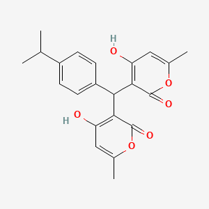 molecular formula C22H22O6 B2849701 3,3'-((4-isopropylphenyl)methylene)bis(4-hydroxy-6-methyl-2H-pyran-2-one) CAS No. 397287-98-8
