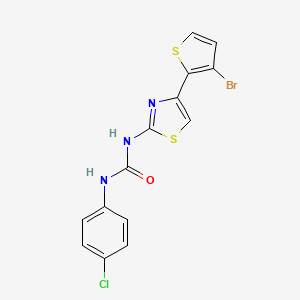 molecular formula C14H9BrClN3OS2 B2849704 N-(4-(3-溴-2-噻吩基)-1,3-噻唑-2-基)-N'-(4-氯苯基)脲 CAS No. 339114-00-0