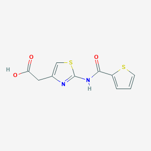 molecular formula C10H8N2O3S2 B2849705 {2-[(2-Thienylcarbonyl)amino]-1,3-thiazol-4-yl}acetic acid CAS No. 329695-38-7