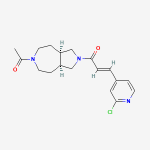 molecular formula C18H22ClN3O2 B2849706 (E)-1-[(3As,8aR)-6-acetyl-1,3,3a,4,5,7,8,8a-octahydropyrrolo[3,4-d]azepin-2-yl]-3-(2-chloropyridin-4-yl)prop-2-en-1-one CAS No. 2094031-67-9