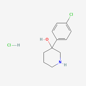 molecular formula C11H15Cl2NO B2849707 3-(4-Chlorophenyl)piperidin-3-ol hydrochloride CAS No. 173447-88-6