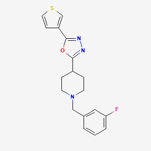 2-(1-(3-Fluorobenzyl)piperidin-4-yl)-5-(thiophen-3-yl)-1,3,4-oxadiazole