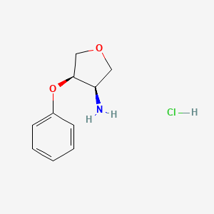 molecular formula C10H14ClNO2 B2849725 (3R,4R)-4-Phenoxyoxolan-3-amine;hydrochloride CAS No. 2378490-53-8