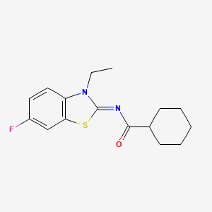 molecular formula C16H19FN2OS B2849731 (E)-N-(3-ethyl-6-fluorobenzo[d]thiazol-2(3H)-ylidene)cyclohexanecarboxamide CAS No. 865544-95-2