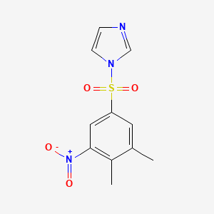molecular formula C11H11N3O4S B2849736 1-(3,4-dimethyl-5-nitrobenzenesulfonyl)-1H-imidazole CAS No. 873578-05-3