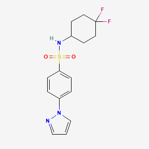 molecular formula C15H17F2N3O2S B2849739 N-(4,4-difluorocyclohexyl)-4-(1H-pyrazol-1-yl)benzenesulfonamide CAS No. 2034517-00-3