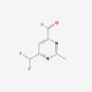 molecular formula C7H6F2N2O B2849740 6-(Difluoromethyl)-2-methylpyrimidine-4-carbaldehyde CAS No. 2309458-18-0