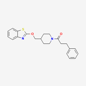 1-(4-((Benzo[d]thiazol-2-yloxy)methyl)piperidin-1-yl)-3-phenylpropan-1-one
