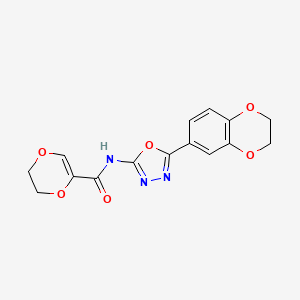 N-(5-(2,3-dihydrobenzo[b][1,4]dioxin-6-yl)-1,3,4-oxadiazol-2-yl)-5,6-dihydro-1,4-dioxine-2-carboxamide