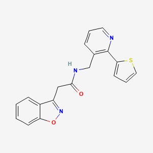 molecular formula C19H15N3O2S B2849752 2-(benzo[d]isoxazol-3-yl)-N-((2-(thiophen-2-yl)pyridin-3-yl)methyl)acetamide CAS No. 2034444-21-6