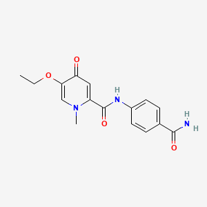 molecular formula C16H17N3O4 B2849755 N-(4-carbamoylphenyl)-5-ethoxy-1-methyl-4-oxo-1,4-dihydropyridine-2-carboxamide CAS No. 1105221-11-1