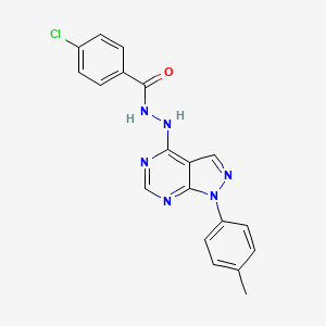 4-chloro-N'-[1-(4-methylphenyl)pyrazolo[3,4-d]pyrimidin-4-yl]benzohydrazide
