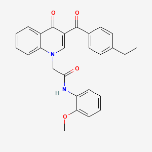 molecular formula C27H24N2O4 B2849767 2-(3-(4-乙基苯甲酰)-4-氧喹啉-1(4H)-基)-N-(2-甲氧基苯基)乙酰胺 CAS No. 897617-72-0