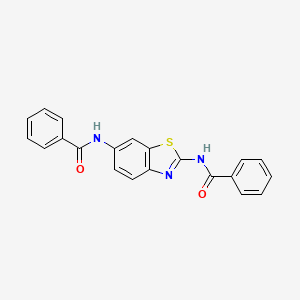 molecular formula C21H15N3O2S B2849769 N-(2-benzamido-1,3-benzothiazol-6-yl)benzamide CAS No. 313275-08-0