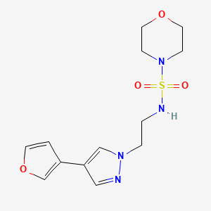 molecular formula C13H18N4O4S B2849776 N-(2-(4-(furan-3-yl)-1H-pyrazol-1-yl)ethyl)morpholine-4-sulfonamide CAS No. 2034354-53-3