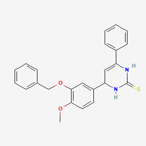 molecular formula C24H22N2O2S B2849778 4-(3-(benzyloxy)-4-methoxyphenyl)-6-phenyl-3,4-dihydropyrimidine-2(1H)-thione CAS No. 503433-25-8