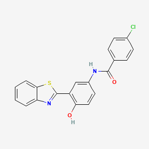 molecular formula C20H13ClN2O2S B2849783 N-(3-(benzo[d]thiazol-2-yl)-4-hydroxyphenyl)-4-chlorobenzamide CAS No. 325979-19-9