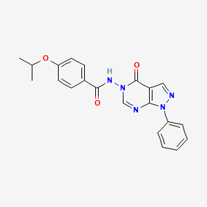 molecular formula C21H19N5O3 B2849784 4-isopropoxy-N-(4-oxo-1-phenyl-1H-pyrazolo[3,4-d]pyrimidin-5(4H)-yl)benzamide CAS No. 899996-20-4
