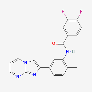 3,4-difluoro-N-(5-imidazo[1,2-a]pyrimidin-2-yl-2-methylphenyl)benzamide