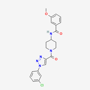 molecular formula C22H22ClN5O3 B2849794 N-(1-(1-(3-chlorophenyl)-1H-1,2,3-triazole-4-carbonyl)piperidin-4-yl)-3-methoxybenzamide CAS No. 1251618-16-2