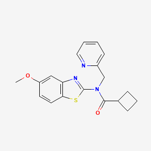 molecular formula C19H19N3O2S B2849800 N-(5-methoxybenzo[d]thiazol-2-yl)-N-(pyridin-2-ylmethyl)cyclobutanecarboxamide CAS No. 1172056-16-4