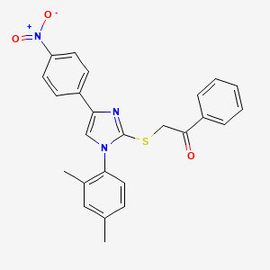 2-[1-(2,4-Dimethylphenyl)-4-(4-nitrophenyl)imidazol-2-yl]sulfanyl-1-phenylethanone