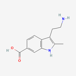 molecular formula C12H14N2O2 B2849806 3-(2-aminoethyl)-2-methyl-1H-indole-6-carboxylic acid CAS No. 646029-71-2