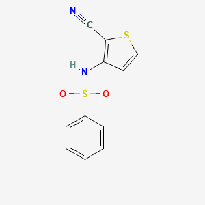 molecular formula C12H10N2O2S2 B2849808 N-(2-氰基-3-噻吩基)-4-甲基苯磺酰胺 CAS No. 866009-12-3