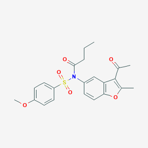 N-(3-acetyl-2-methyl-1-benzofuran-5-yl)-N-butyryl-4-methoxybenzenesulfonamide