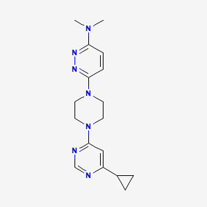 molecular formula C17H23N7 B2849811 6-[4-(6-Cyclopropylpyrimidin-4-yl)piperazin-1-yl]-N,N-dimethylpyridazin-3-amine CAS No. 2415501-57-2