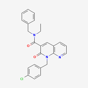 molecular formula C25H22ClN3O2 B2849828 N-benzyl-1-(4-chlorobenzyl)-N-ethyl-2-oxo-1,2-dihydro-1,8-naphthyridine-3-carboxamide CAS No. 1005307-37-8