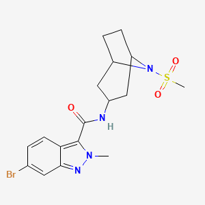 molecular formula C17H21BrN4O3S B2849829 6-bromo-2-methyl-N-(8-(methylsulfonyl)-8-azabicyclo[3.2.1]octan-3-yl)-2H-indazole-3-carboxamide CAS No. 2034304-41-9