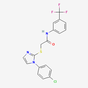 2-[1-(4-chlorophenyl)imidazol-2-yl]sulfanyl-N-[3-(trifluoromethyl)phenyl]acetamide