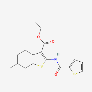 molecular formula C17H19NO3S2 B2849840 Ethyl 6-methyl-2-(thiophene-2-carboxamido)-4,5,6,7-tetrahydrobenzo[b]thiophene-3-carboxylate CAS No. 329067-74-5