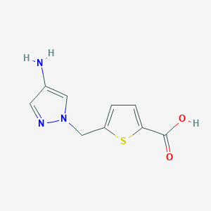 molecular formula C9H9N3O2S B2849854 5-((4-Amino-1H-pyrazol-1-yl)methyl)thiophene-2-carboxylic acid CAS No. 1245808-14-3