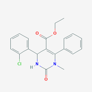 molecular formula C20H19ClN2O3 B2849856 Ethyl 4-(2-chlorophenyl)-1-methyl-2-oxo-6-phenyl-1,2,3,4-tetrahydropyrimidine-5-carboxylate CAS No. 300697-64-7
